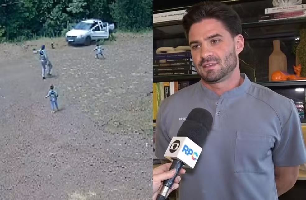 &lsquo;Nem me preocupei com o carro, s&oacute; agradeci&rsquo;, diz pai de crian&ccedil;as que saltaram de carro em movimento ap&oacute;s soltarem freio de m&atilde;o durante brincadeira, no PR