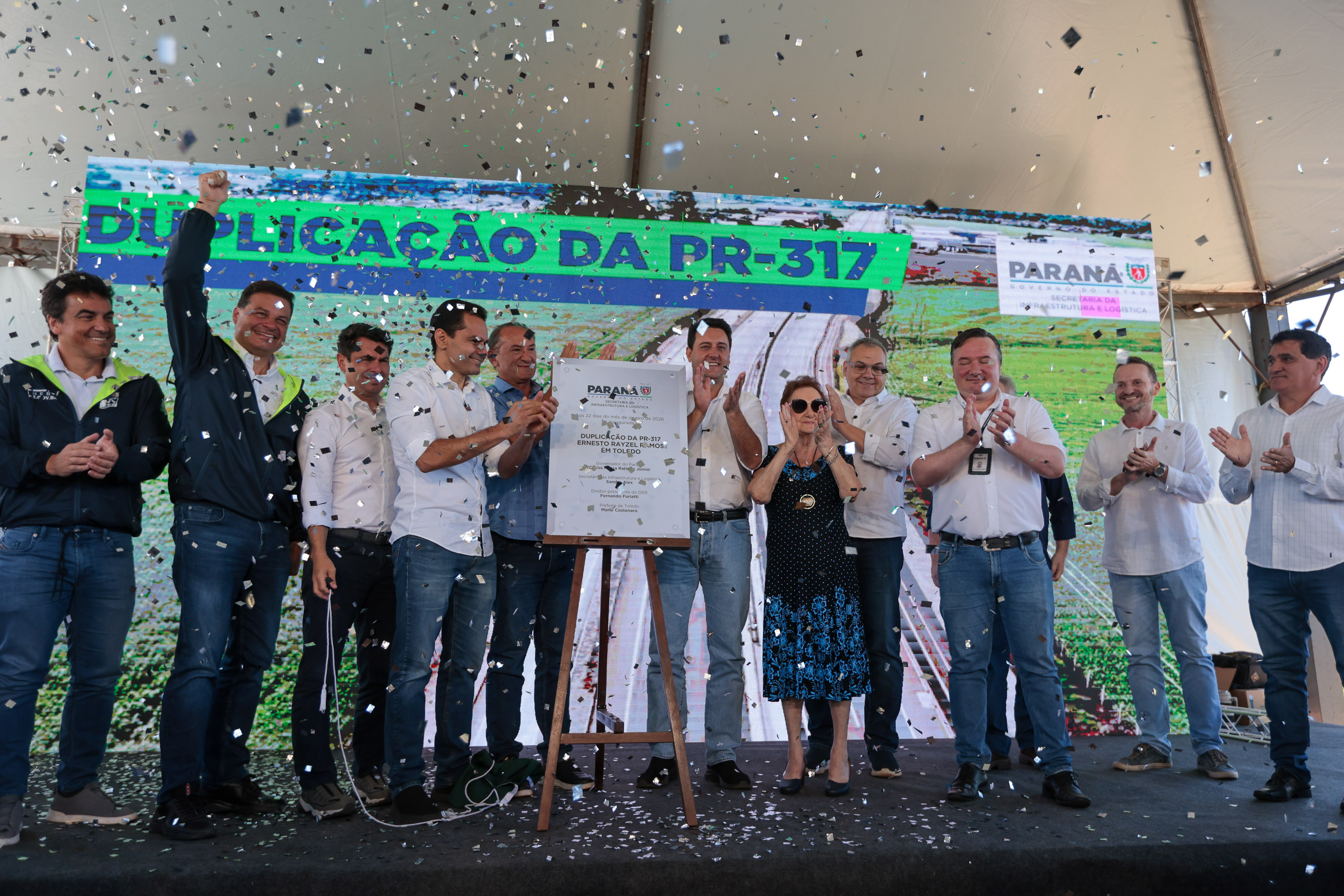 Moderniza&ccedil;&atilde;o vi&aacute;ria: Ratinho Junior inaugura duplica&ccedil;&atilde;o da PR-317, em Toledo