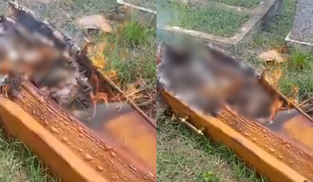 Tiros interrompem vel&oacute;rio e criminosos ateiam fogo em caix&atilde;o com corpo dentro na Bahia