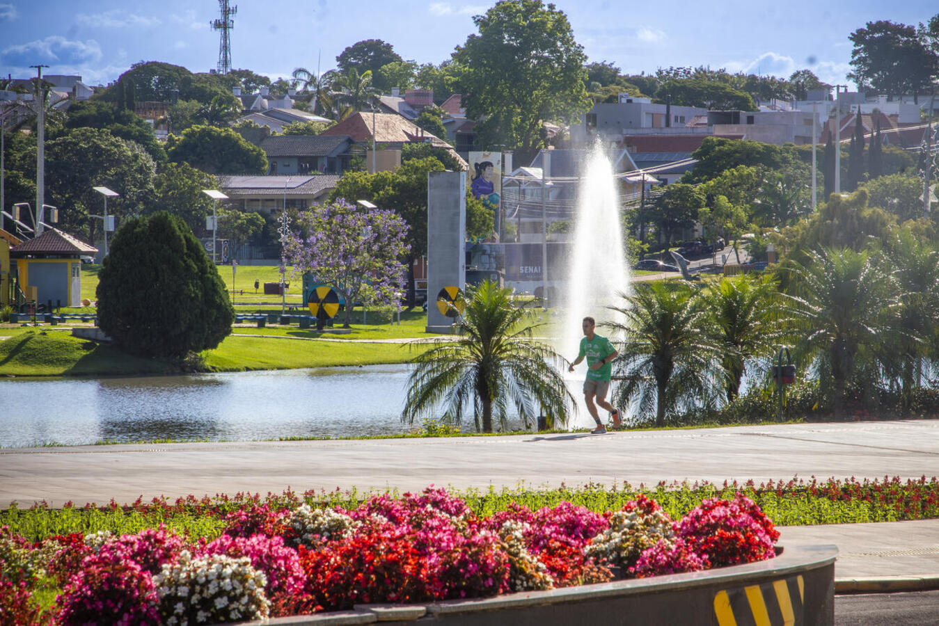 Prefeitura de Toledo instala chafariz aerador no Parque Ecol&oacute;gico Diva Paim Barth