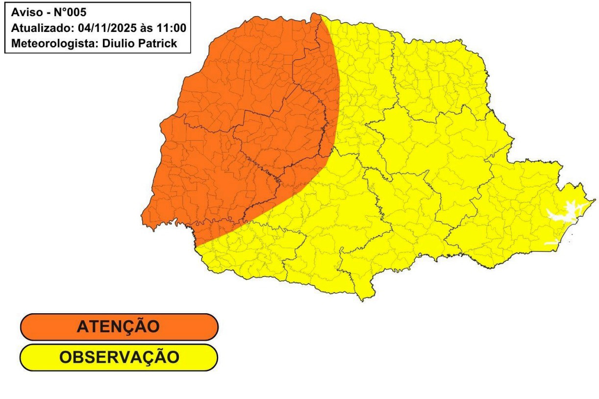 Simepar alerta para novos temporais nos pr&oacute;ximos dias; Defesa Civil orienta cuidados